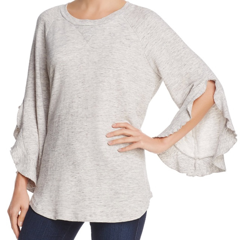 Ruffle sleeve sweatshirt